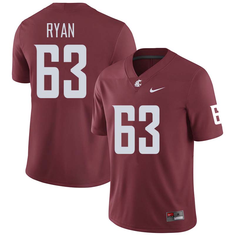 Men #63 Liam Ryan Washington State Cougars College Football Jerseys Sale-Crimson - Click Image to Close